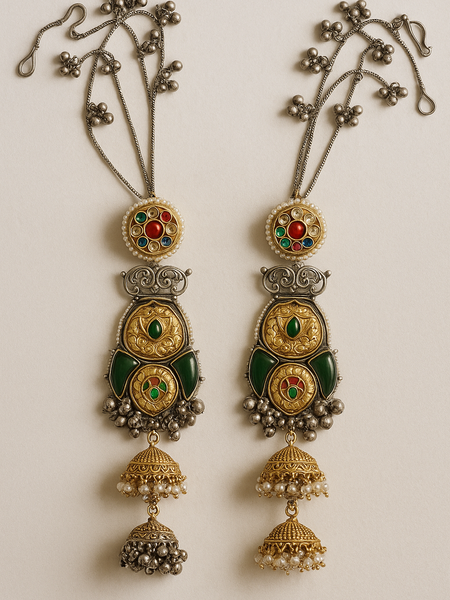 Heritage Jhumka with Ear Chain