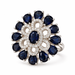 Neelam Sapphire Bloom Statement Ring