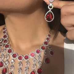 Rouge Cascade Diamond Necklace Set
