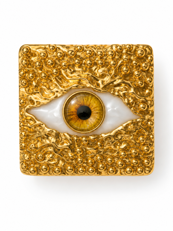 Golden Evil Eye Statement Brooch