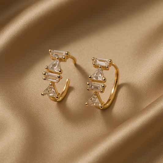 Celeste Baguette Diamond Hoops
