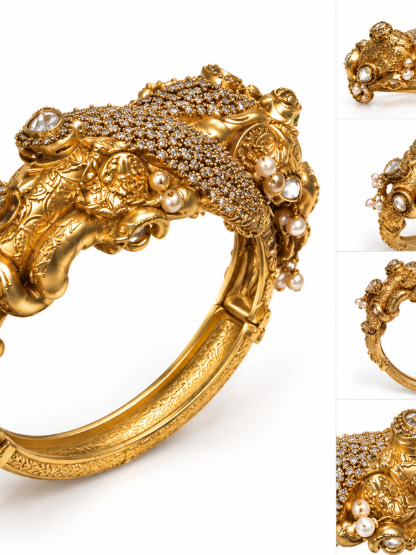 Gajshree Royal Elephant Polki Kada