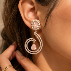 Rosé Celeste Crystal Drop Earrings