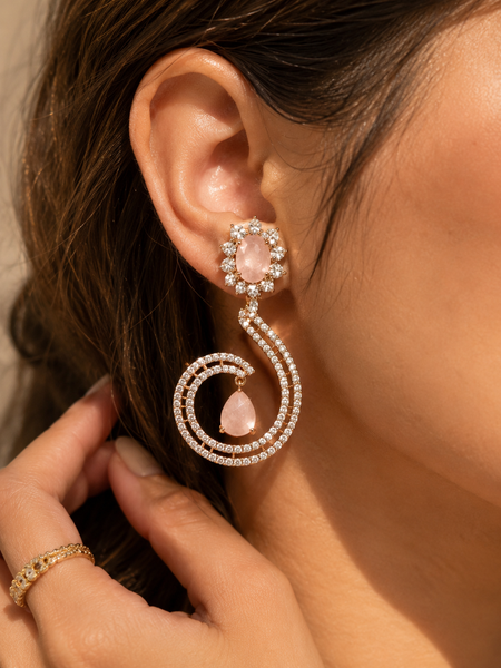 Rosé Celeste Crystal Drop Earrings