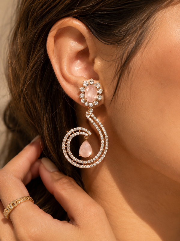 Rosé Celeste Crystal Drop Earrings