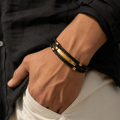 The Noir Layered Bar Bracelet