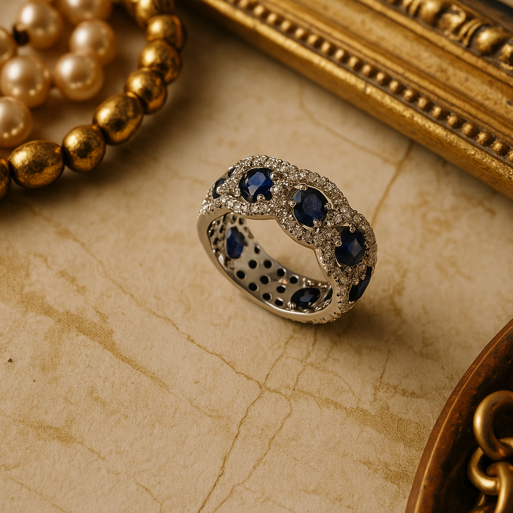Midnight Elegance Sapphire Band