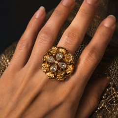 Gulbahaar Polki Statement Ring