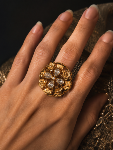 Gulbahaar Polki Statement Ring
