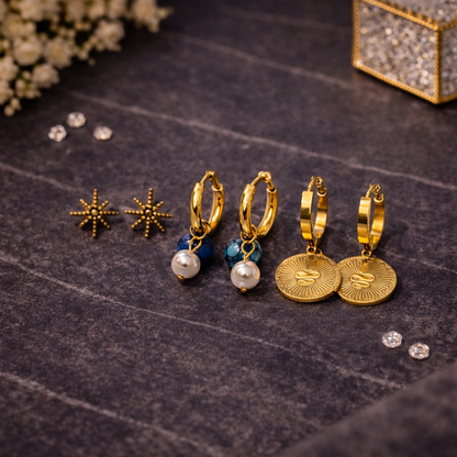 Aurelia Gold-Plated Mini Earring Trio Set