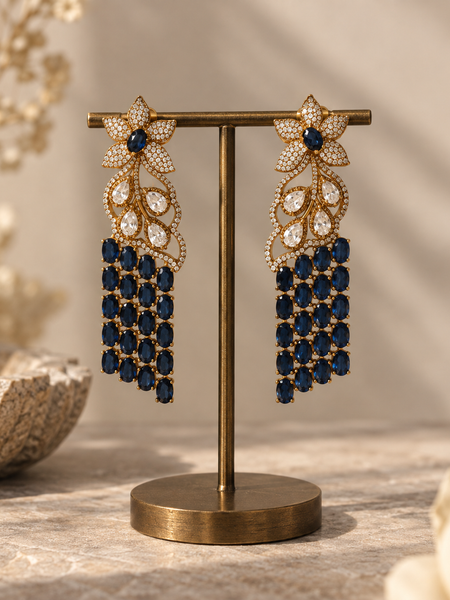 Neelanjali Sapphire Statement Necklace & Earrings Set