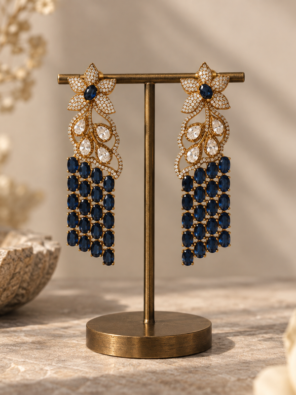 Neelanjali Sapphire Statement Necklace & Earrings Set
