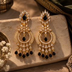 Noor Black Chandbali Earrings