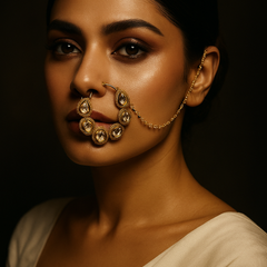 Statement Kundan Bridal Nath with Chain