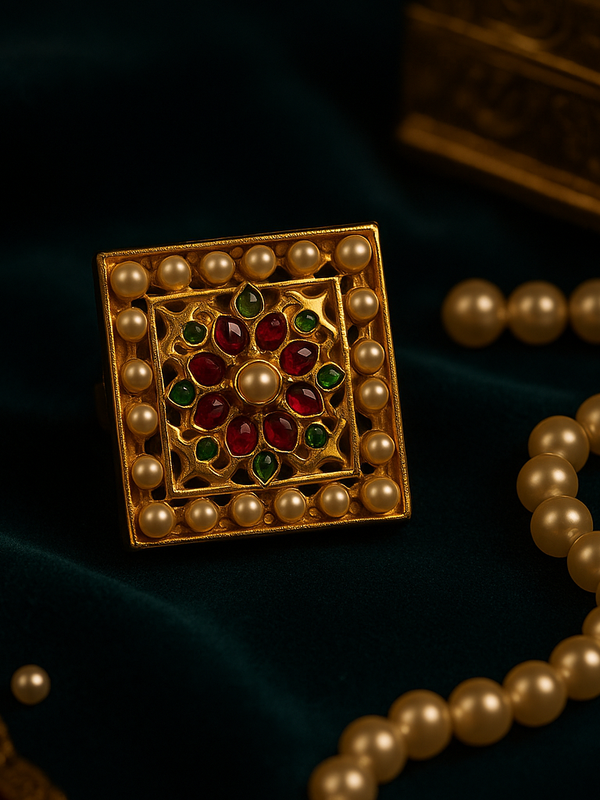 Rajni Kundan Pearl Ring