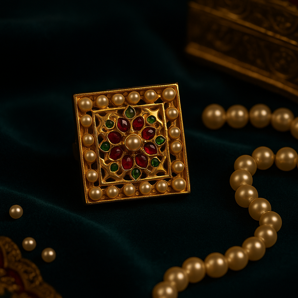 Rajni Kundan Pearl Ring
