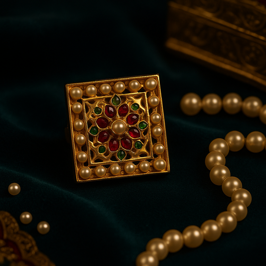 Rajni Kundan Pearl Ring