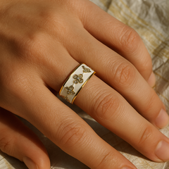 Ivory Bloom Enamel Band Ring