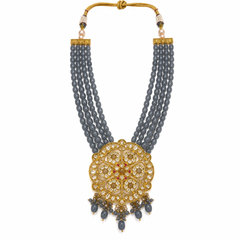 Aabira Grey Polki Mala Necklace Set