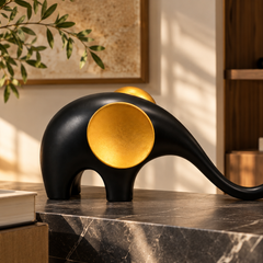 Noir & Gold Serenity Elephant Sculpture