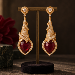 Mehr Ruby Sculptural Drop Earrings