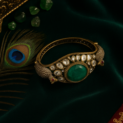 Emerald and Kundan Bangle
