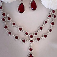 Crimson Glaze Diamond Necklace Set