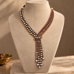 Roshanara Blush Polki Necklace & Earrings Set