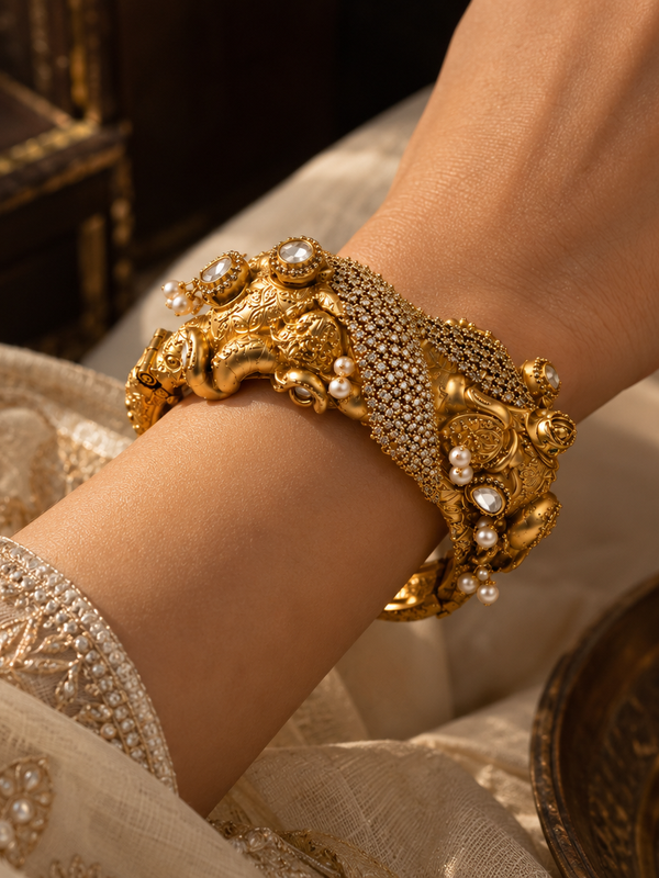 Gajshree Royal Elephant Polki Kada