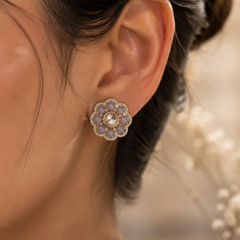 Noor Lavender Floral Studs
