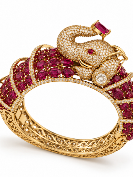 Gajraaj Ruby Royal Elephant Kada