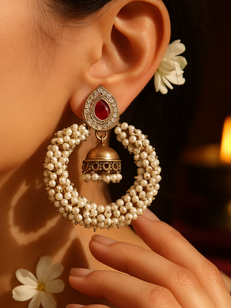 Aarohi Pearl Ember Earrings