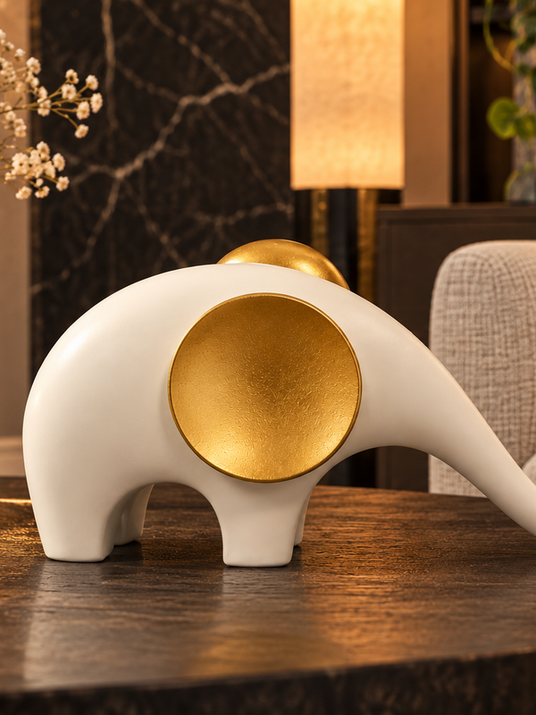Ivory & Gold Serenity Elephant Sculpture