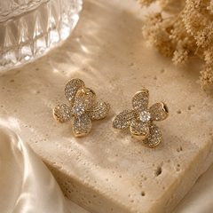 Camellia Charm Hoop Earrings