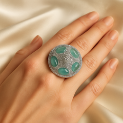 Emerald Orbit Diamond Ring