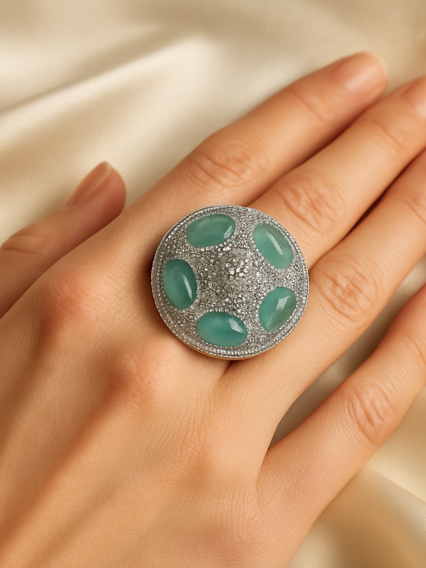 Emerald Orbit Diamond Ring