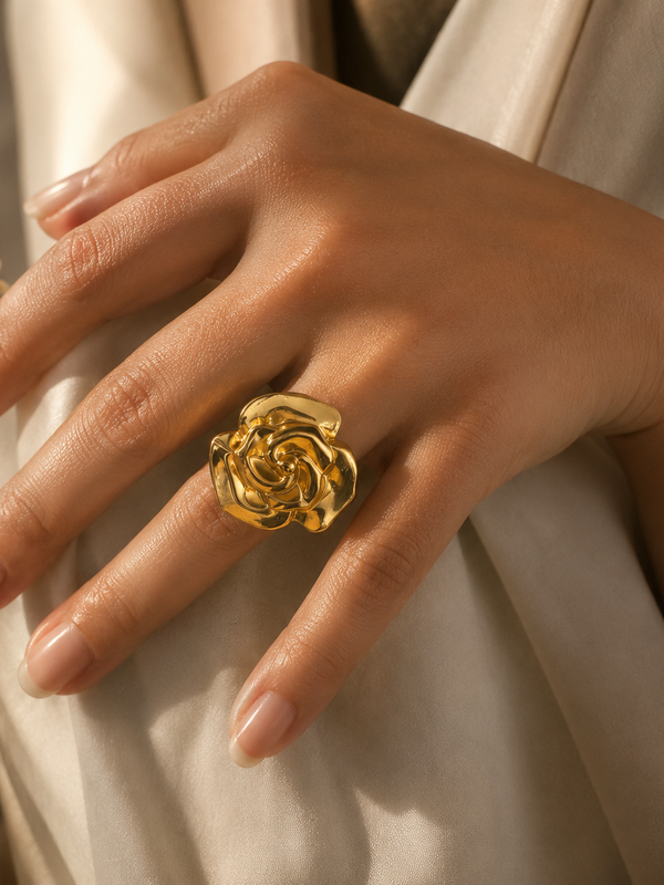 Rosalia Sculpted Rose Ring