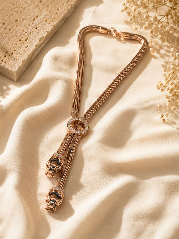 Serpentine Tassel Lariat Necklace