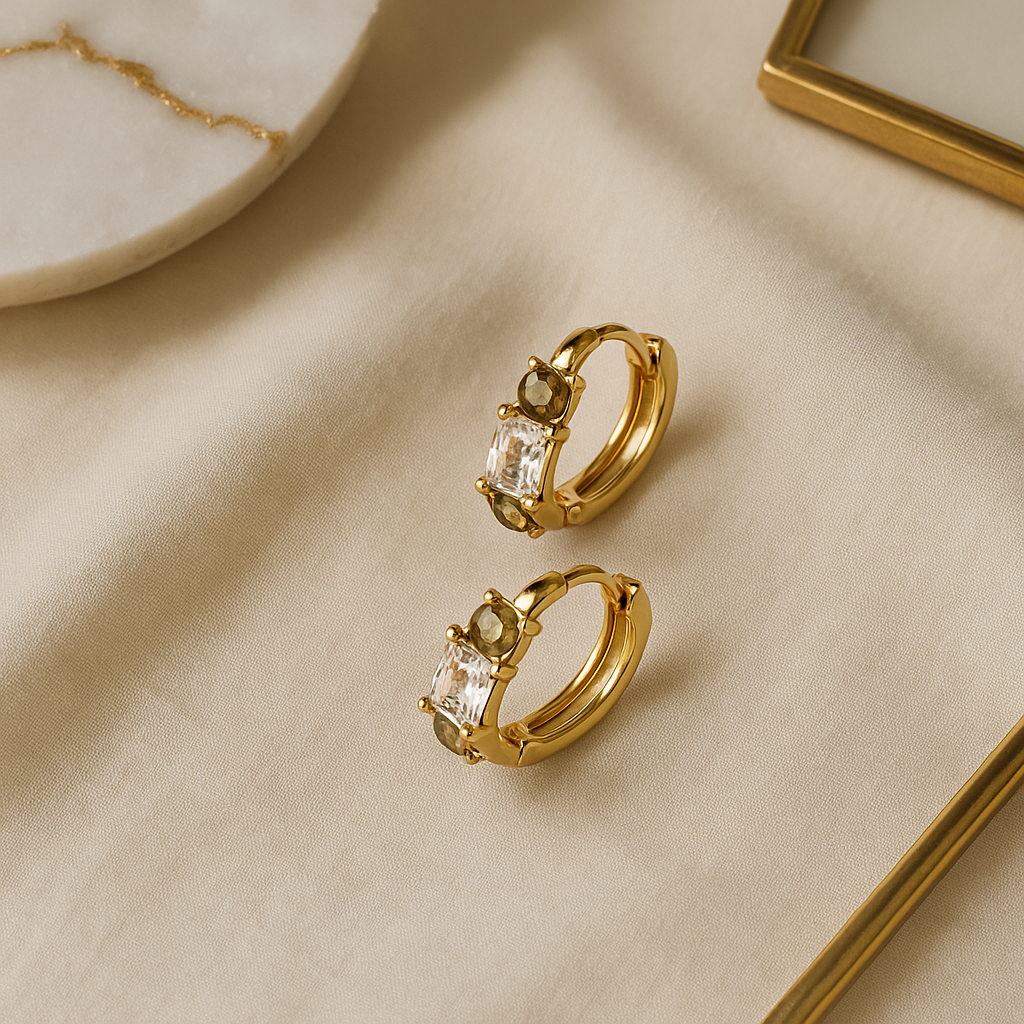 Duo Radiance Gemstone Hoops