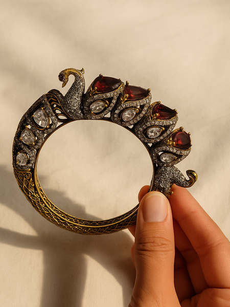 Majestic Peacock Ruby & Dimaond Heritage Bangle