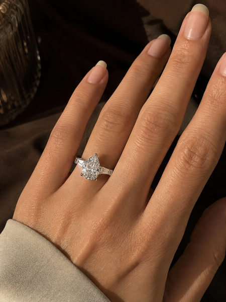 Aurora Pear Solitaire Ring
