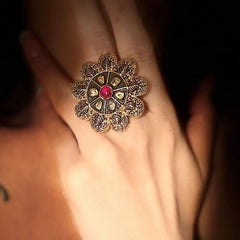 Rani Kalika Meenakari Ring