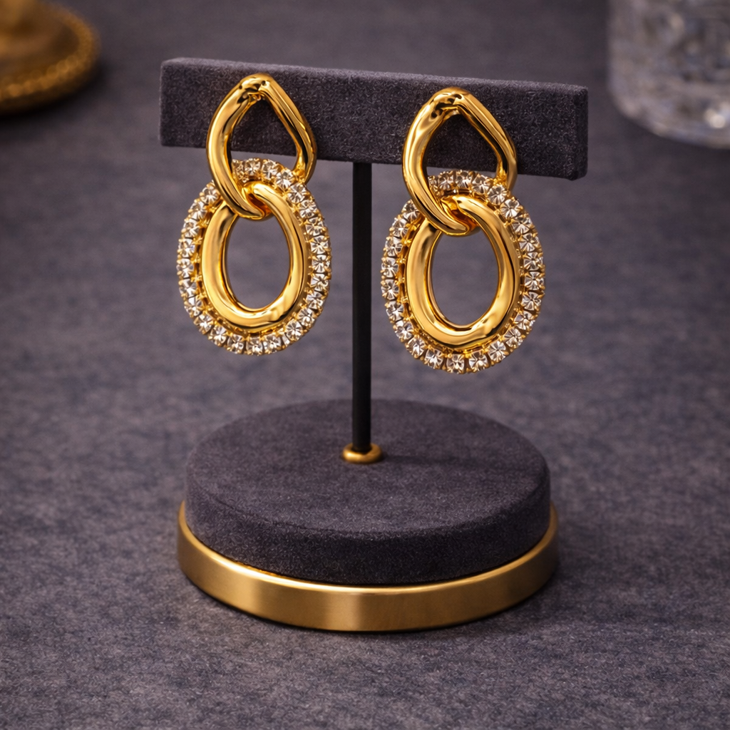 Liora Interlinked Crystal Drop Earrings