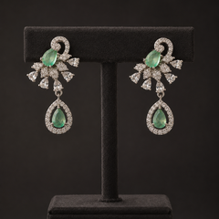 Evara Mint Crystal Drop Earrings