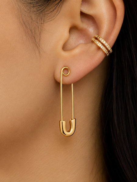 Atlas Safety Pin Stud Earrings