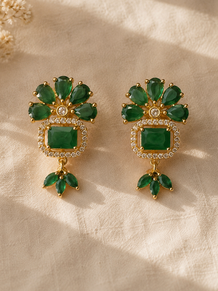 Aaranya Emerald Drop Earrings