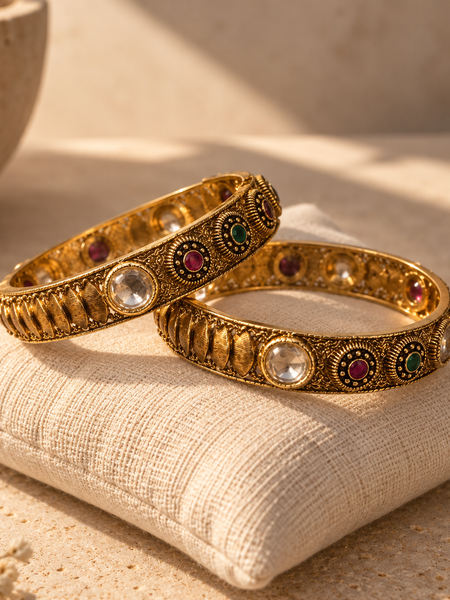 Maharani Navratan Heritage Bangle Set