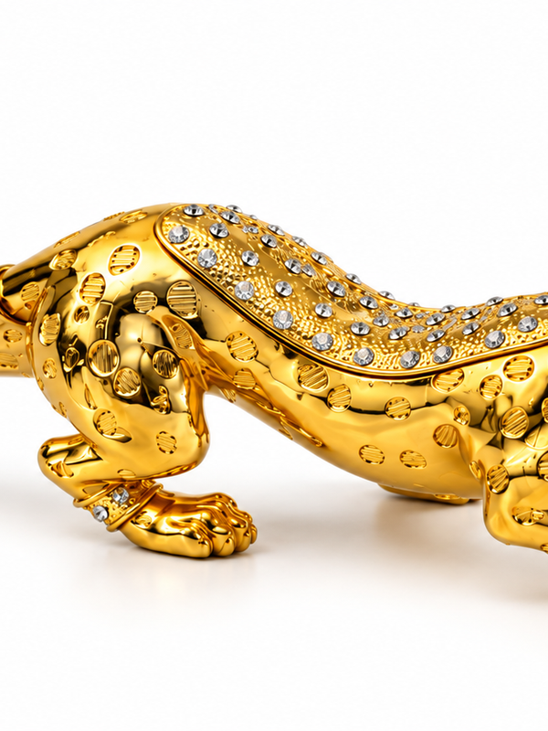 Regal Prowl Gold Panther Sculpture