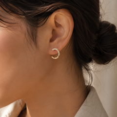 Nova Pavé Circle Stud Earrings