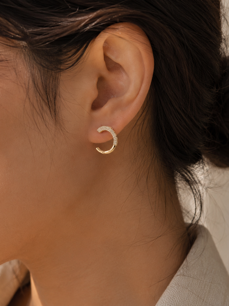 Nova Pavé Circle Stud Earrings